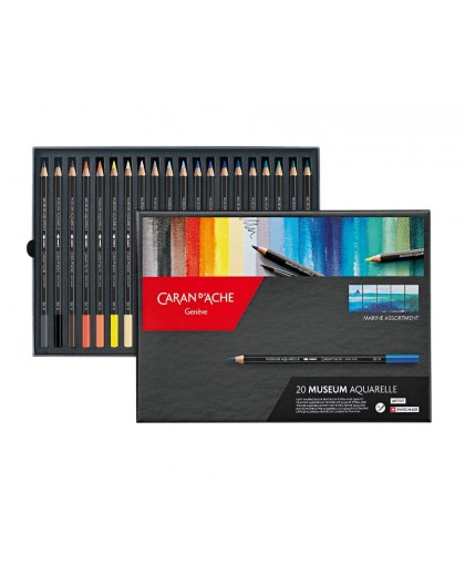 Museum Aquarelle kleurpotloden set 20 marine selectie