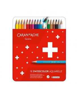 Caran d'Ache Swisscolor aquarelle set 18 kleurpotloden
