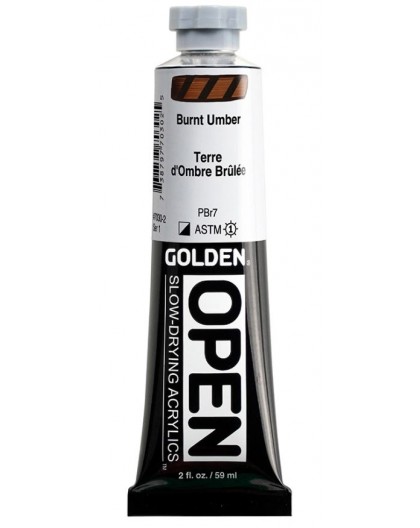 Golden Open Slow-Drying Acrylic - Burnt Umber #7030 - tube 59 ml