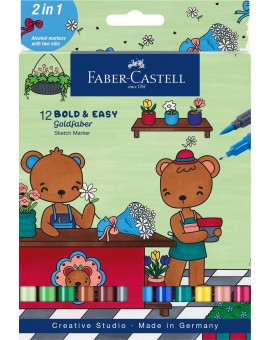 Goldfaber Sketch Marker - set 12 Bold & Easy world of teddybears