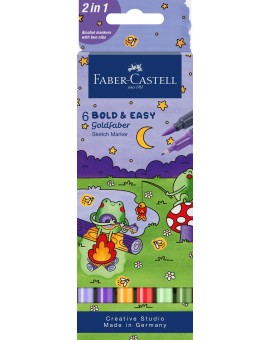 Goldfaber Sketch Marker - set 6 Bold & Easy world of frogs