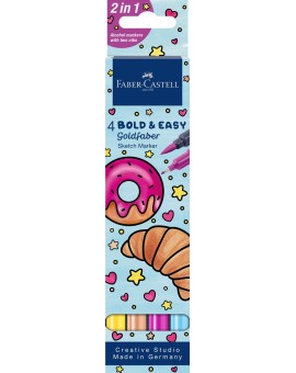 Goldfaber Sketch Marker - set 4 Bold & Easy world of food pastries