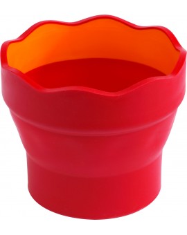 Faber-Castell Clic & Go opvouwbaar waterpotje rood/oranje