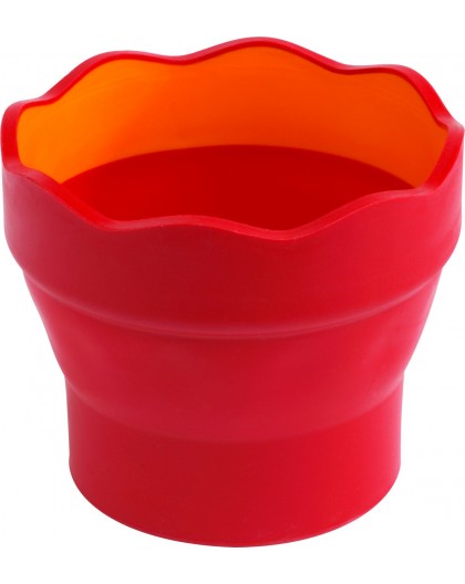 Faber-Castell Clic & Go opvouwbaar waterpotje rood/oranje