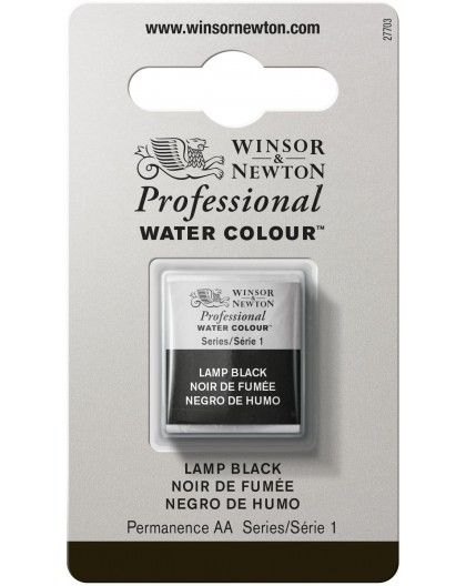 W&N Professional Water Colour - Lamp Black 1/2 napje