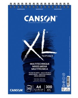 Canson XL - Mixed media grain A4 spiraalblok 300gr/m²