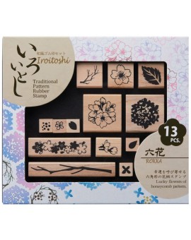 Shachihata set 13 stempels Iroitoshi Rokka