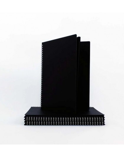 Seawhite of Brighton Euro Pop Black Sketchbook - spiraal aan de lange zijde