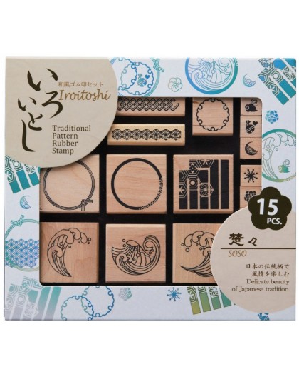 Shachihata set 15 stempels Iroitoshi Soso