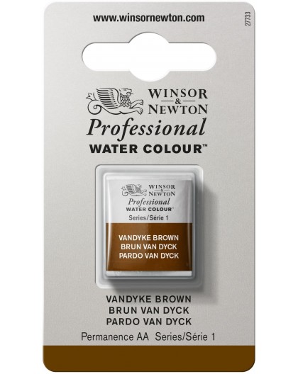W&N Professional Water Colour - Vandyke Brown 1/2 napje