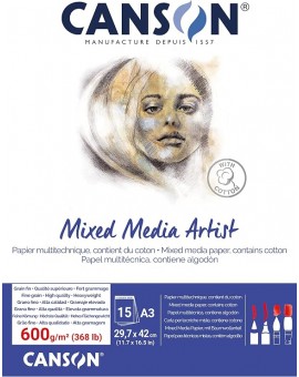 Canson Mixed Media Artist 600gr/m² - tekenblok gelijmd