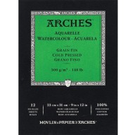 Arches aquarelblok 300g/m² Grain Fin / cold pressed - 1 zijdig gelijmd