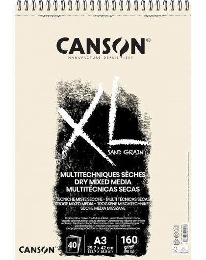 Canson XL Sand Grain 160gr - blok 40 vel natural