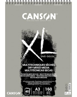 Canson XL Sand Grain 160gr - blok 40 vel grey