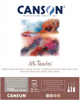 Canson Mi-Teintes 160gr - blok 20 vel Grey Tones