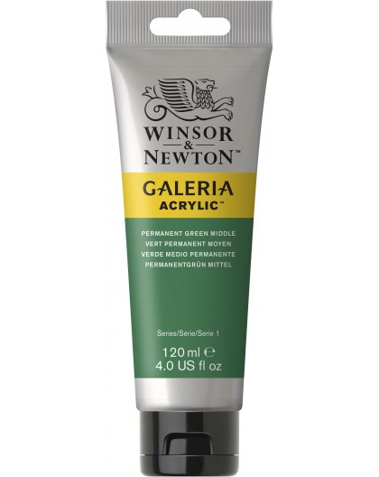 W&N Galeria Acrylic - Permanent Green Middle tube 120ml