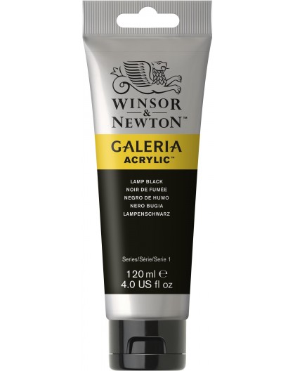 W&N Galeria Acrylic - Lamp Black tube 120ml