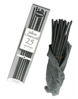 Coates houtskool 25 Thin Sticks