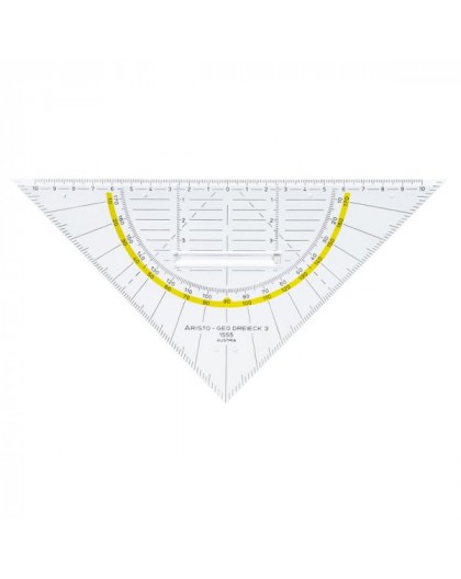 Dominant Optimaal flexibel Aristo geodriehoek in Plexiglas® met handvat