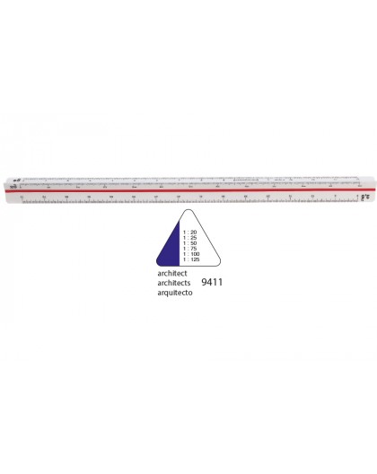 Standardgraph 9411 driehoekige schaallat 30cm