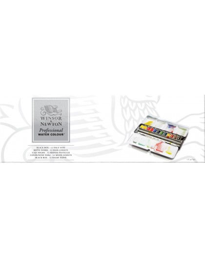 W&N 12 halve napjes - Professional Water Colour Black Box