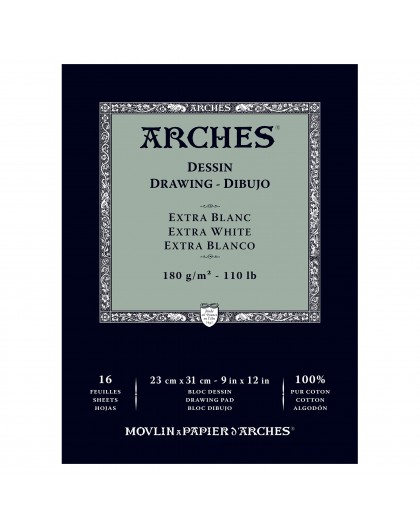 Arches Dessin - blok tekenpapier extra wit - 23x31cm