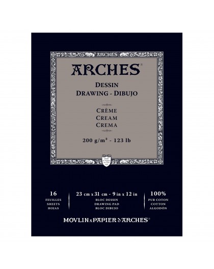 Arches Dessin - blok tekenpapier crème - 23x31cm