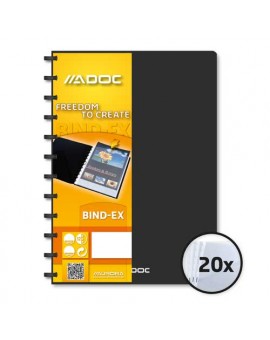 ADOC BIND-EX A4 ZWART met 20 transparante showtassen