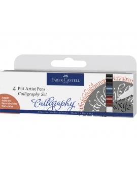 Kalligrafiepen Faber-Castell Pitt - set 4 kleuren
