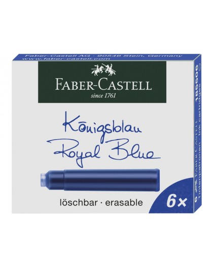 Faber-Castell inktpatronen - blauw uitwisbaar