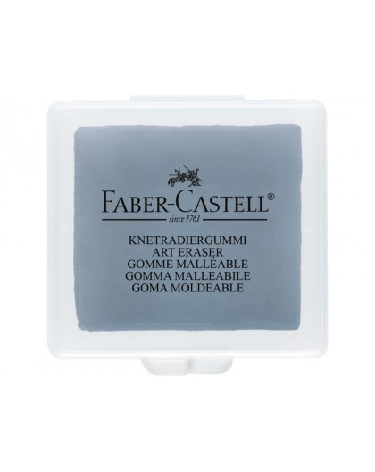 Faber Castell grijze kneedgom in plastic doosje