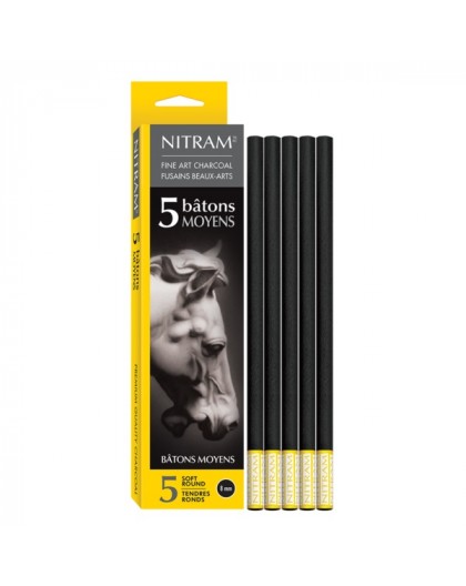 Nitram Fine Art Charcoal Bâtons - 8mm