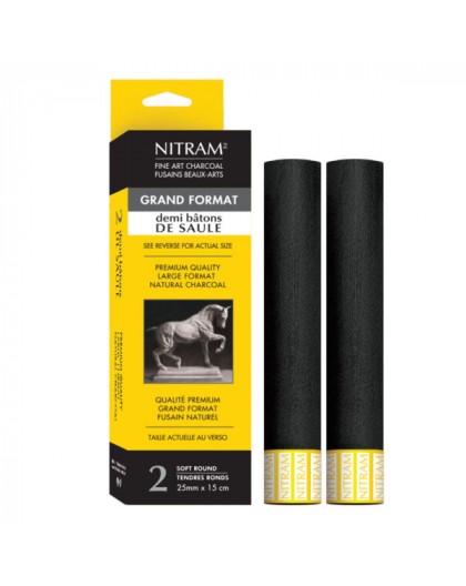 Nitram Fine Art Charcoal - wilgehoutskool - 25mm