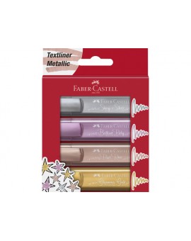 Faber-Castell Metallic tekstmarker set van 4