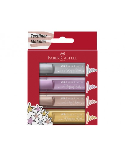 Faber-Castell Metallic tekstmarker set van 4