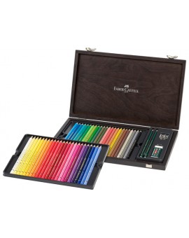 Faber-Castell - 48 Polychromos met accessoires in houten koffer