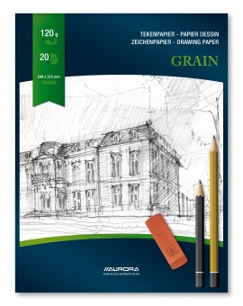 Aurora Grain 120gr - blok gekorreld tekenpapier
