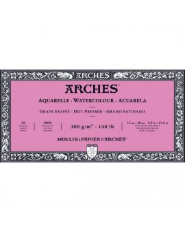 Arches aquarelblok Grain Satiné / hot pressed - 4 zijdig gelijmd