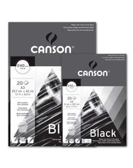 Canson Vivaldi blok intens zwart papier