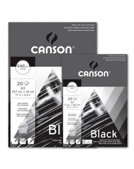 Canson Vivaldi blok zwart papier A3 (29,7x42cm)