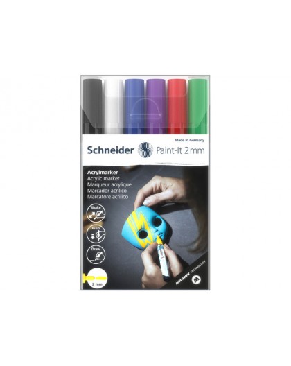 Schneider Acryl Markers Paint-it 2mm - etui met 6 markers