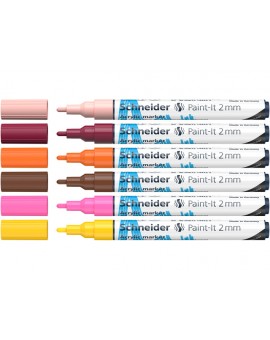 Schneider Acryl Markers Paint-it 2mm - etui met 6 markers