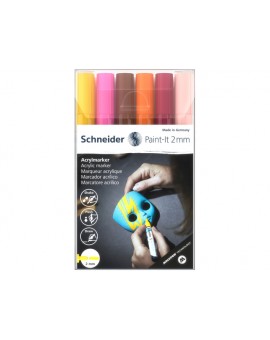 Schneider Acryl Markers Paint-it 2mm - etui met 6 markers