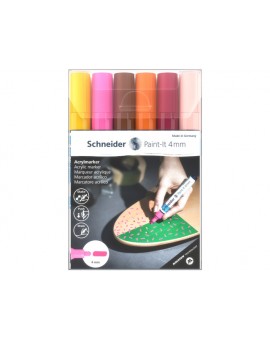 Schneider Acryl Markers Paint-it 4mm - etui met 6 markers