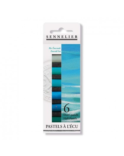 Sennelier Mer Émeraude - set 6 halve Pastels à l'Ecu