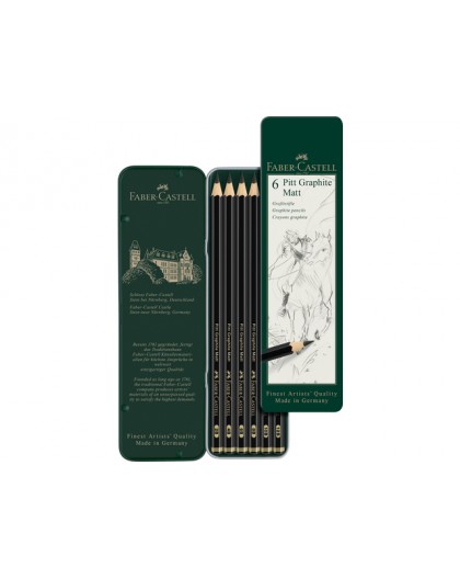 Faber-Castell - Pitt Graphite Matt etui met 6 potloden (2B-12B)