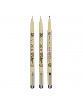 Sakura Pigma Micron set 0.2-0.4-0.8 zwart