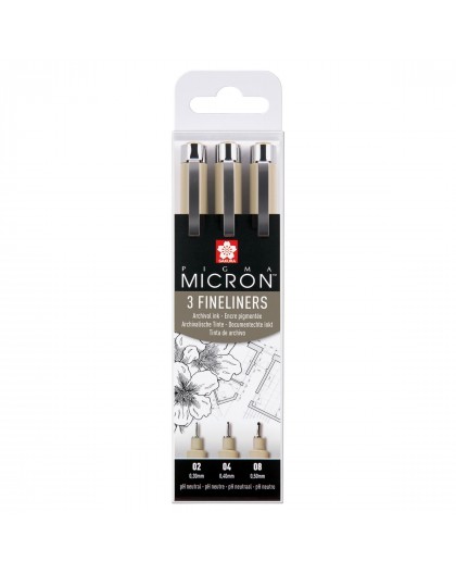 Sakura Pigma Micron set 0.2-0.4-0.8 zwart