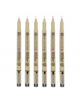 Sakura Pigma Micron set 6 fineliners zwart