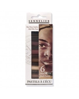 Sennelier Tons Peaux Sombres - set 6 halve Pastels à l'Ecu